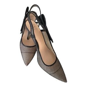 INC International Concepts Black Mesh Slingback Pumps